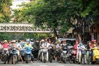 Hanoi Traffic at traffic lights