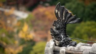 Black fish ornament at Himeji Castle