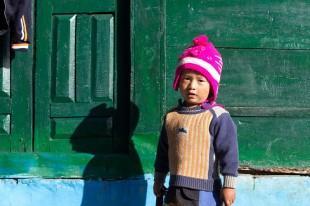 Boy with pink hat in Ulleri, Nepal